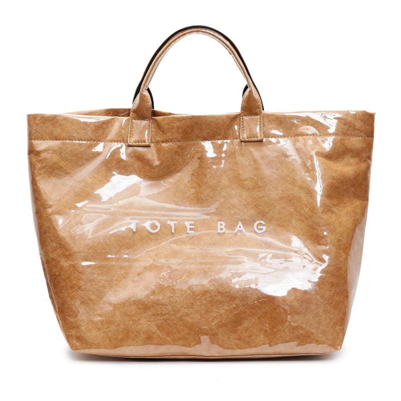 

INS Popular Letter Prints Transparent Jelly Bag For Women PVC Waterproof Large Capacity Shoulder Shopper Totes Designer Handbags 46x31x13cm