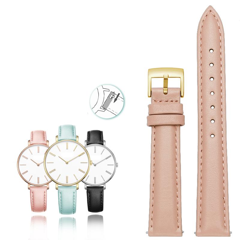 

Женский ремешок для часов из натуральной кожи Casio Fossil Rossini Folli Follie Однотонный браслет-цепочка для часов Розовый Голубой 12 мм 14 мм 16 мм 18 мм 20 мм 15mm