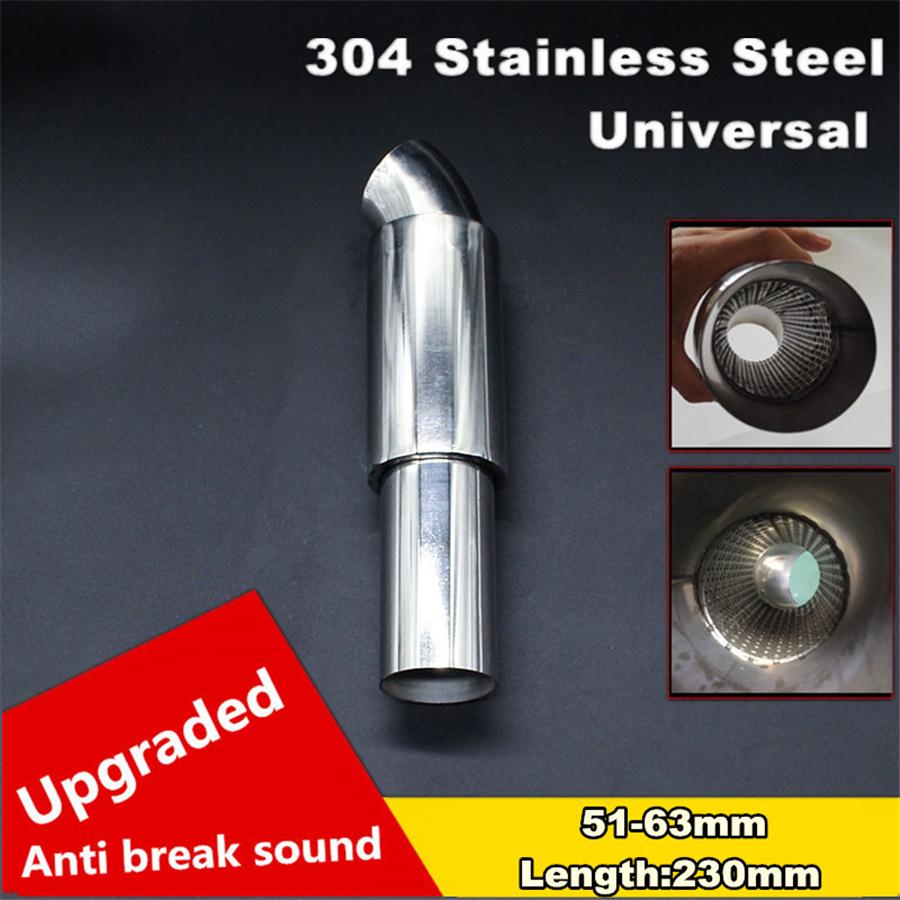 

Универсальный автомобильный глушитель, насадка на выхлопную трубу, резонатор, полированная гнутая нержавеющая сталь, обожженный наконечник и глушитель, вход 2 дюйма, выход 2 дюйма, насадка на выхлопную трубу, глушитель