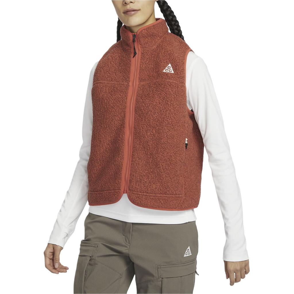 Nike ACG Collection Solid Zip-Up Stand Collar Casual Vest Women Vests Orange FN1925-809