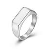Minimalist Unisex Titanium Steel Signet Ring with Smooth Band