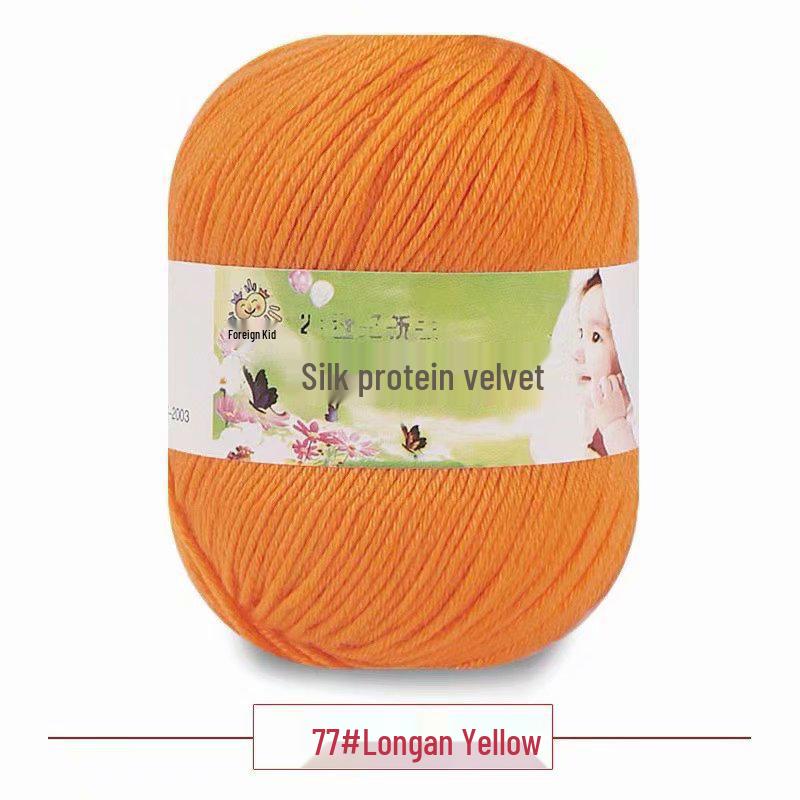 Silk Protein Baby Milk Cotton Yarn for Infant Sweaters, Hats, Shoes, Doll Crochet, and DIY Knitting Projects