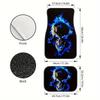 2D Flat 4pcs Skull-Printed Car Floor Mats - Universal Fit For Vehicle Interior Protection & Style, Printed, Non-3D Stereoscopic,