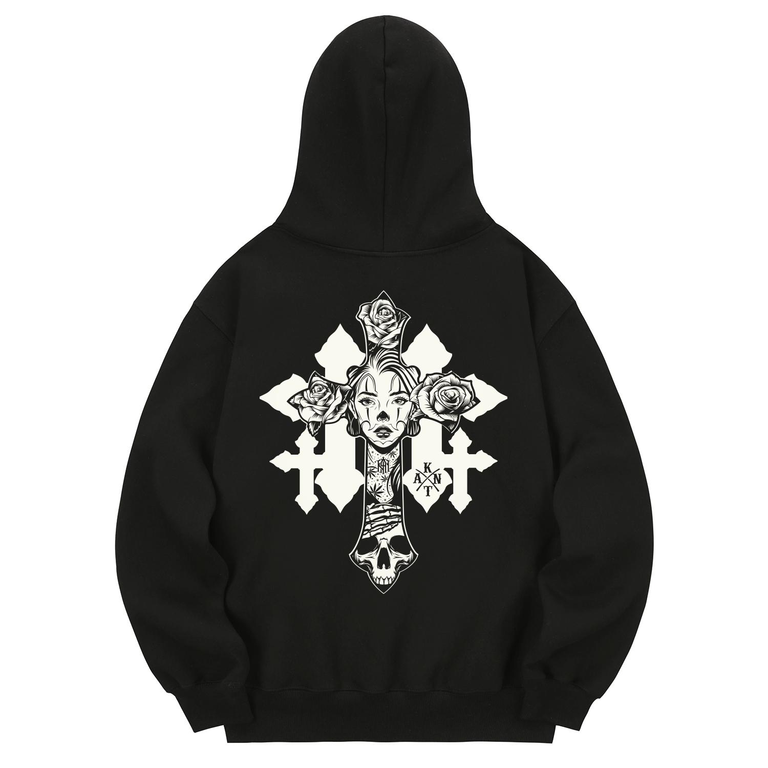 Khan 6312 Khb0115 Худи с капюшоном из флиса Chicano Cross - Черный L