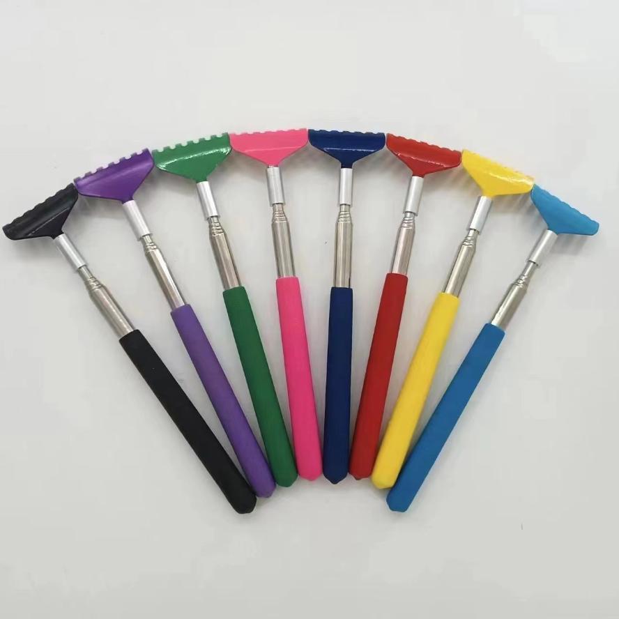 1 Pcs Soft Grip Metal Back Scratcher Telescopic Extendable Handy Pocket Scrath Random Color