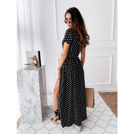 Women's Fashion Summer Spring Solid Color Print Short Sleeve V-Neck High Waist Casual Dresses