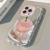 Cute Pink Crystal Apple Fruit Pattern Mirror Phone Case For iPhone 17 Air 16 15 14 13 12 11 Pro X XS XR 7 8 Plus 16E Matte Cover