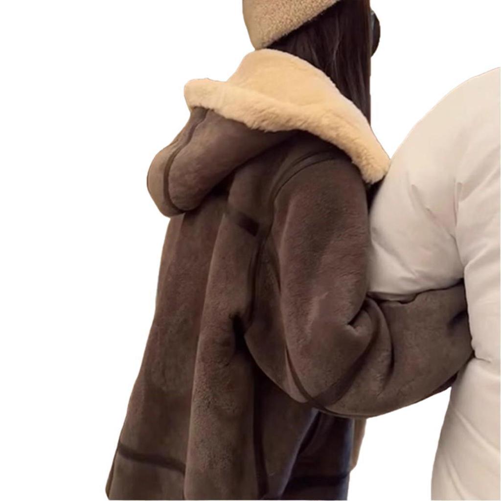 Lamb fur fur integrated fur coat women's winter plush thickened fur coat small man