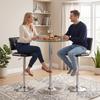 Bar Stools Modern PU Leather Adjustable Breakfast Bar Stools Backrest Set of 2 Black
