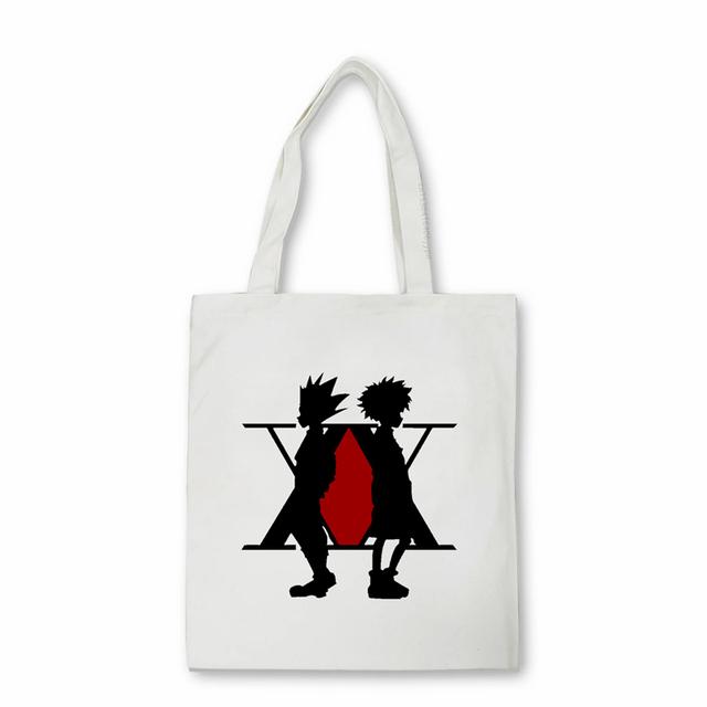 Anime giapponese Hunter x Hunter Shopping Bag Eco Manga Tote Harajuku Shopper Borsa da donna Borsa a tracolla in tela Killua Zoldyck Hisoka