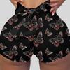 Sexy Women Yoga Shorts Butterfly Print Sport Workout Clubwear Homewear