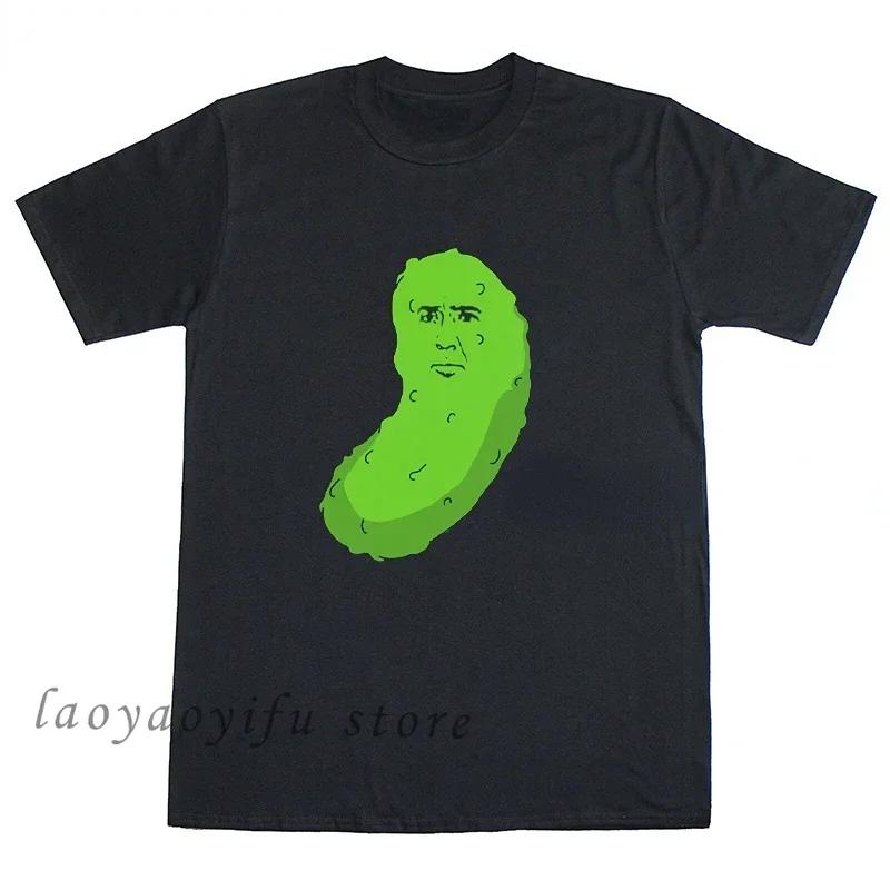 

Picolas Cage T Shirt Creative Design Nicolas Cage Graphic Tshirts Funny Weird Creepy Raising Arizona Green Pickles Valley Tee S чёрный