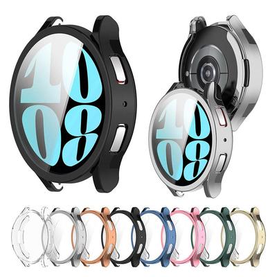 Galvanisierte TPU-Schutzhülle für Samsung Galaxy Watch 6 40 mm 44 mm, Vollbild-Schutzhülle, Stoßstange