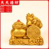 Pure Copper Daily Wealth Golden Toad Ingot Copper Coin Treasure Bowl Golden Toad Home Entrance Living Room Office Desktop Orname