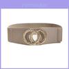 Vintage Ethnic Leather Belt For Women With Double Round Alloy Buckle For Dress And Coat