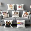 Pixel Kittehh Pillow Cover Soft Microfiber Pillowcase Home Sofa Decor Surprise Decorative Printed