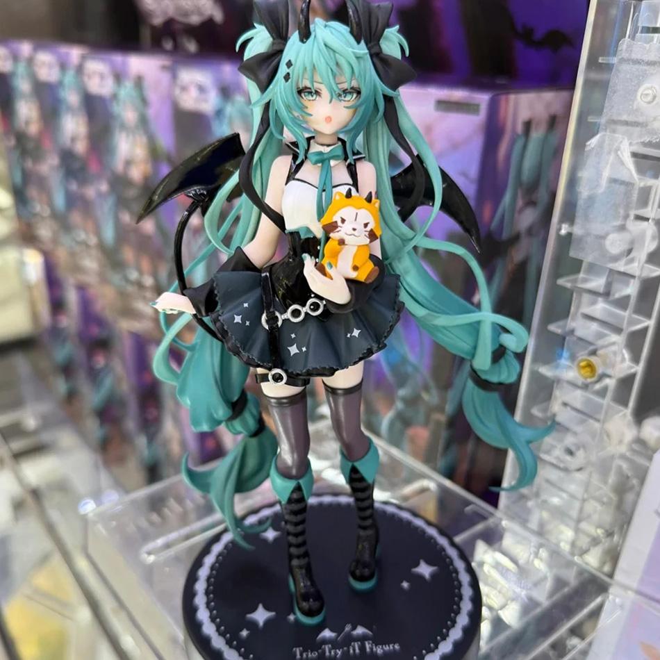 New 19Cm Anime Little Devil Hatsune Miku Chuyin Dark Angel Handmade Pvc Model Animation Peripheral Ornaments Gifts