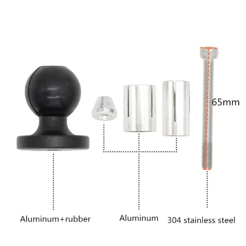 Base de Alumínio Borracha Montagem para Moto Bicicleta Haste de Garfo Preta com Cabeça Esférica para Adaptador RAM Gopro