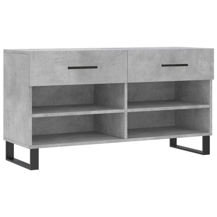 VidaXL Banc à Chaussures, Armoire à Chaussures avec 4 Étagères et Pieds, Meuble à Chaussures avec 2 Tiroirs Salon, Moderne, 829768
