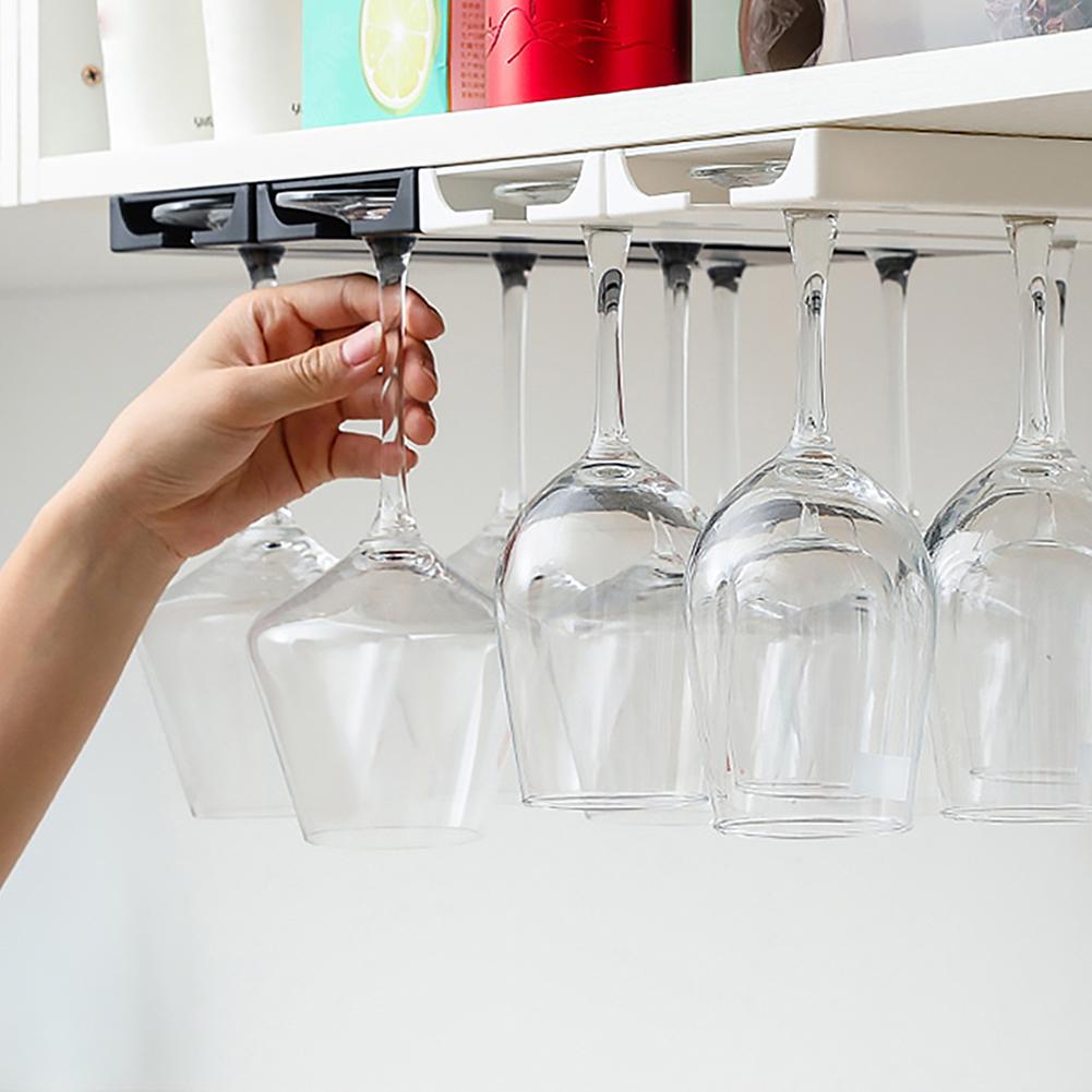 Wine Glass Rack Punch Free Plastic Stemware Rack Wine Glass Hanger for Kitchen Bar Restaurant