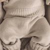 Autumn & Winter Baby Girls Long-Sleeved Sweater and Pants Set with Ruffle Knit Cardigan, Outerwear & Headband, European & American Style