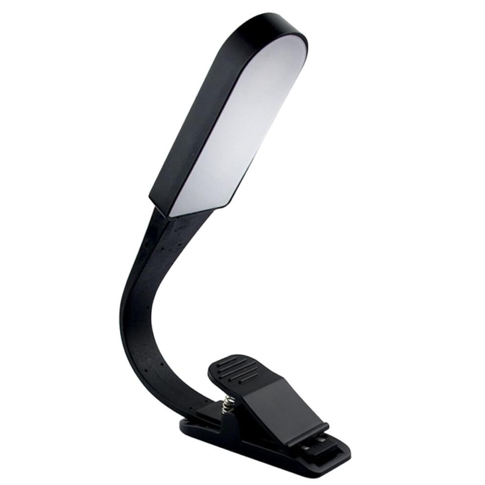 Reading Lamp Clip Touch Dimming USB Power Book Light with 360 Flexible Neck, Black, 20x2.6x0.98cm