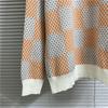 LV 25 Unisex Plaid Checkerboard Jacquard Sweater - Color Block, Round Neck, OS Fit