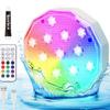 Submersible LED Pool Light 2 Pack Rechargeable IP68 Waterproof 16 Color Remote Underwater Lamp for Tub Vase Party
