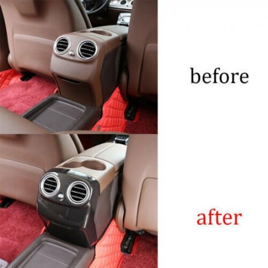 Panel Trim ABS Rear Air Outlet Anti-Kick Carbon Fiber For Benz E-Class 2016-