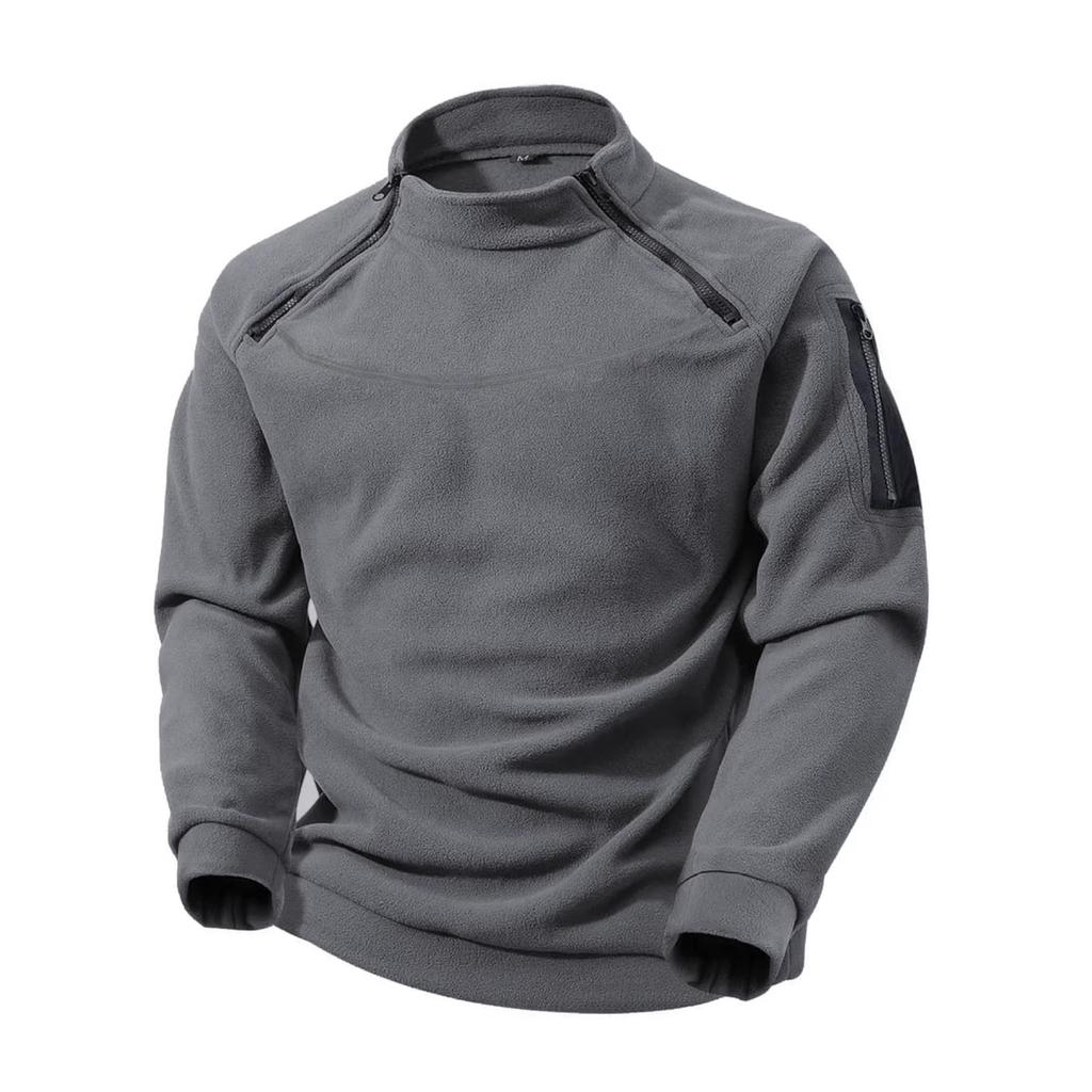 Men's Double Zipper Collar Hoodie - Autumn/Winter Trendy Street Casual Jacket