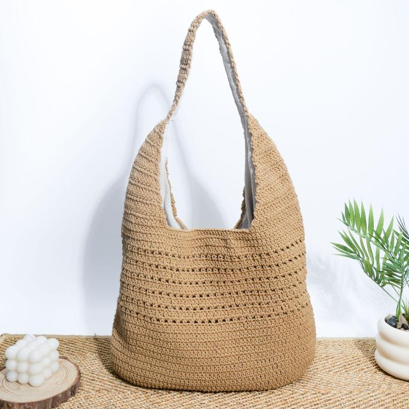 New Shoulder Straw Bag Versatile Hand-woven Bag Women's Large-capacity Tote Bag Seaside Vacation Beach Bag