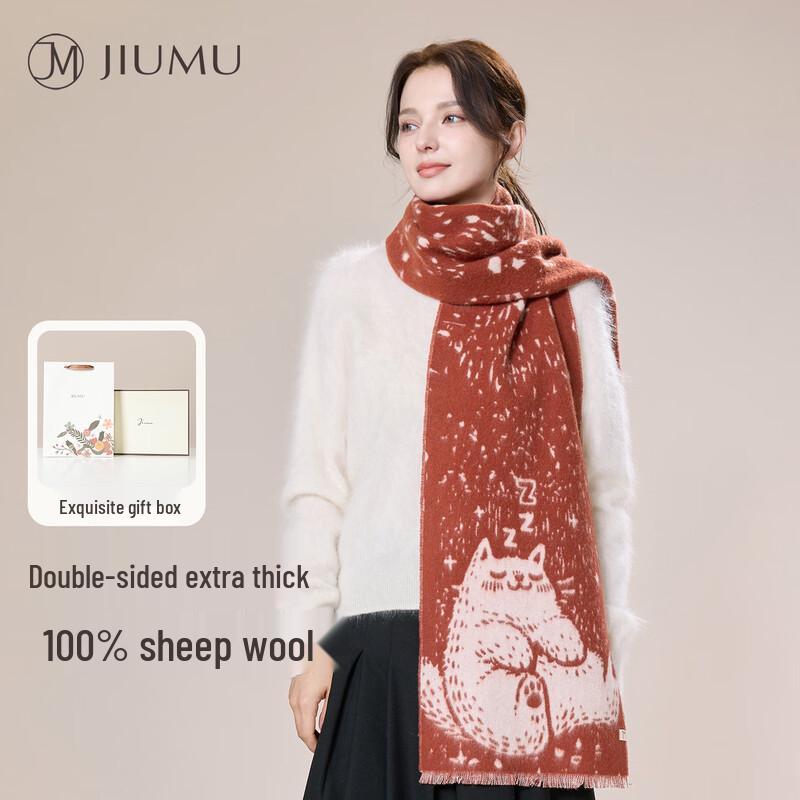 JIUMU Women's Pure Wool Scarf & Shawl