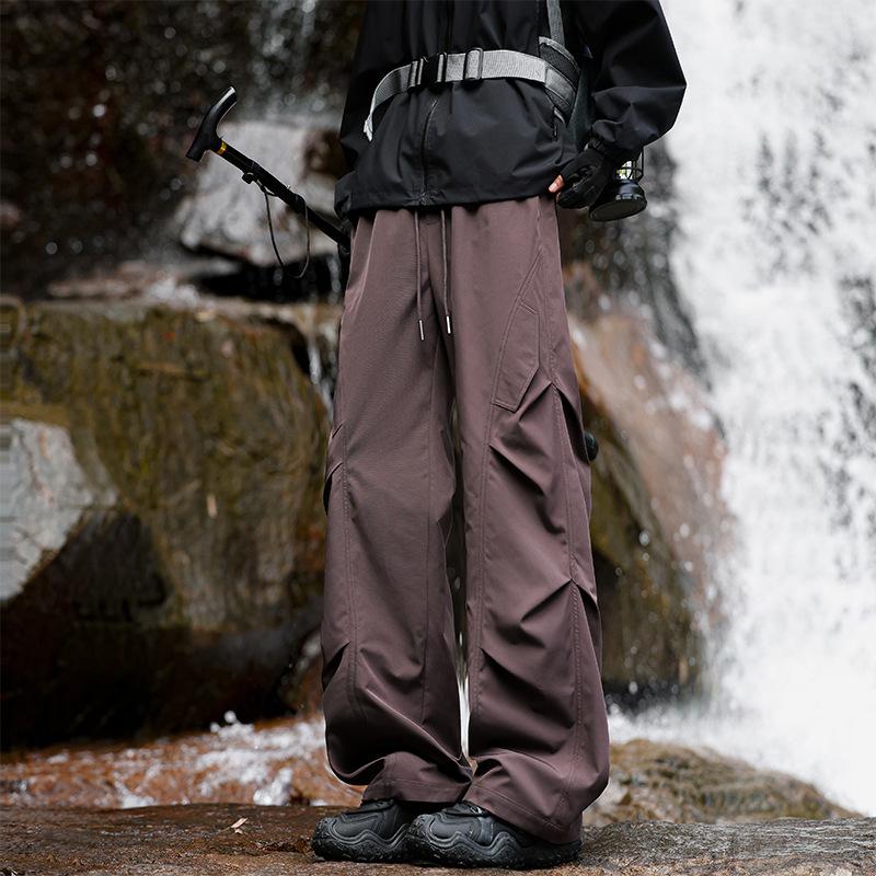Autumn new trendy brand men's charging mountaineering pants sports and leisure outdoor pleated overalls men's one piece shop