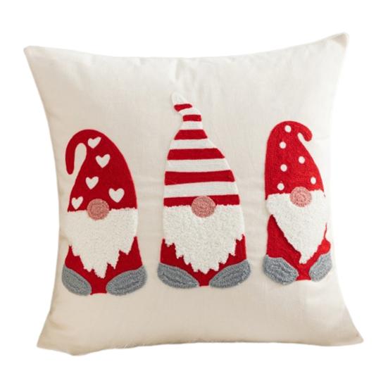 Christmas Throw Pillowcase Colorful Cartoon Theme Print Square Shape Bedroom Living Room Sofa