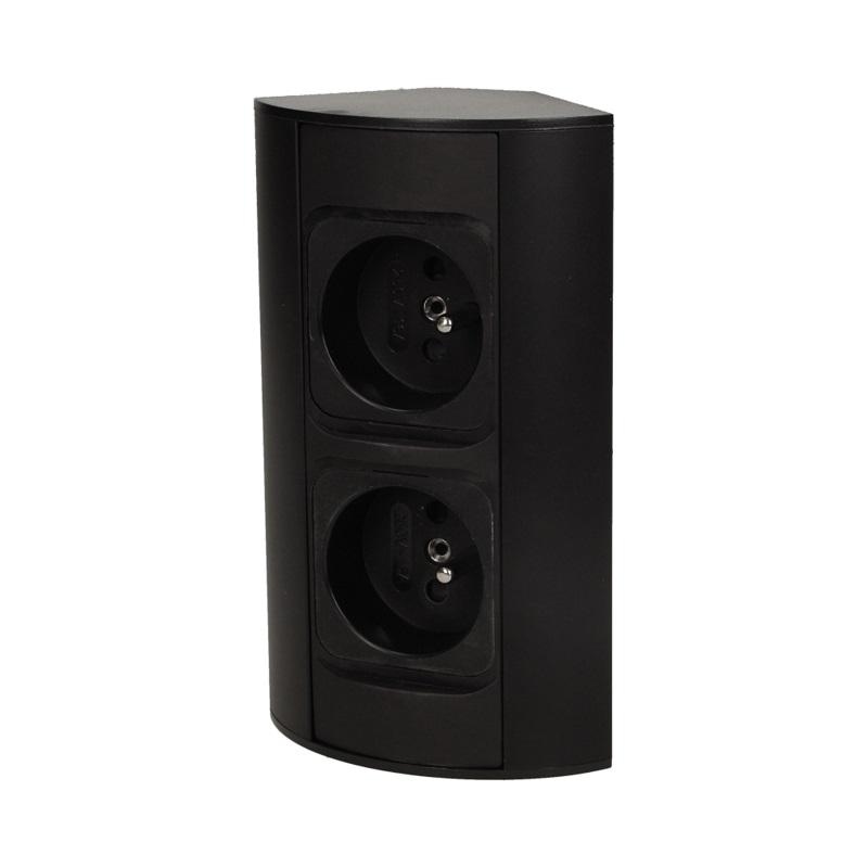 FURNITURE SOCKET 2X2P+Z BLACK - ON-AE-1303/B