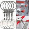 Practical Metal Portable Supermarket Universal Tokens Shopping Trolley Remover Keyring Token Chip with Carabiner Hook
