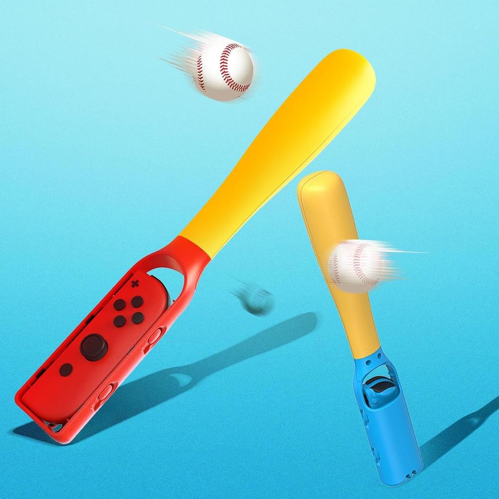 2Pcs Baseball Bat for Nintendo Switch Joy-Con Controller, Baseball Game Controller Accessories Compatible with Nintendo Switch OLED/ Nintendo Switch
