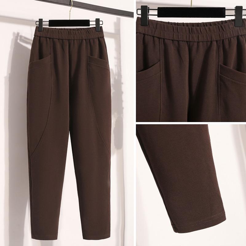 Dimanaf Autumn Winter Women Cothing Plus Size Basic Harem Oversize Casual Trousers Long Pants Elastic Waist Vintage Lady Loose 2025