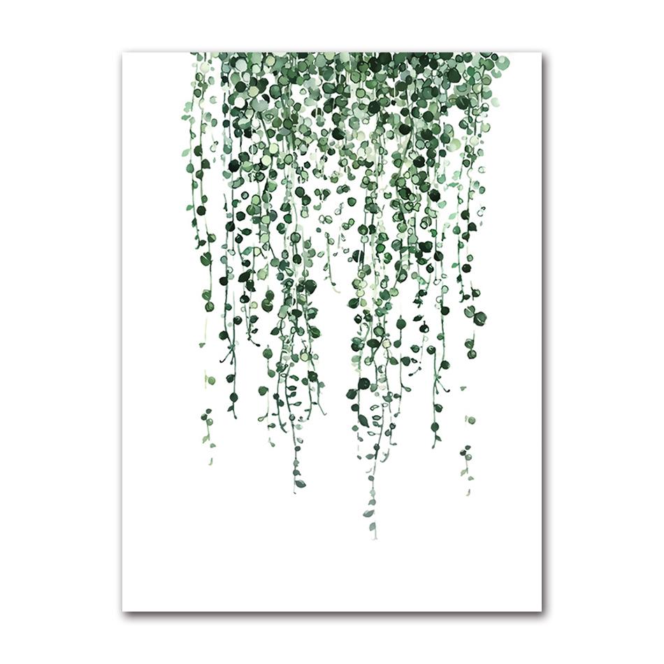 Picture Wall Art Canvas Paintings Home Decoration Nordic Art Tropical Plants Scandinavian Poster Green Leaves Decorative