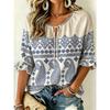 Women's Beige Paisley & Ethnic Print Tie Front Blouse, Casual Loose Top for Spring Summer Daily Wear