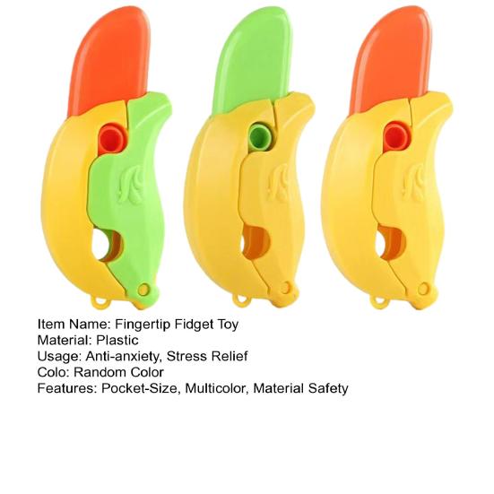 Creative 3D Printing Gravity Mini Banana Cutter Fidget Toy for Teens Adults Colorful Fingertip Plastic Cutter Decompression Toy & Stress