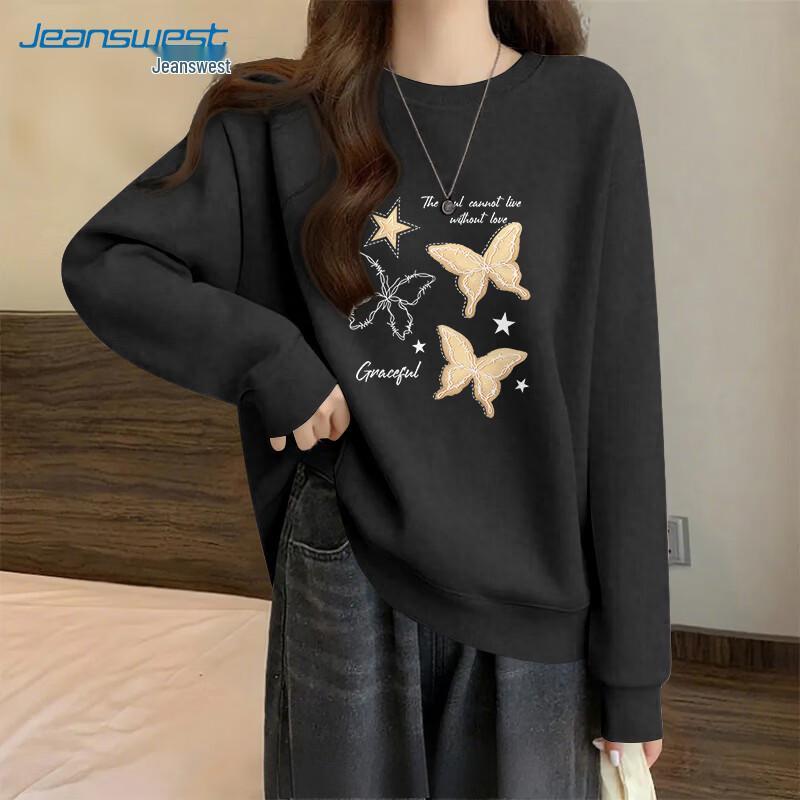 Jeanswest Love Butterfly Graphic Long Sleeve Round Neck T-Shirt