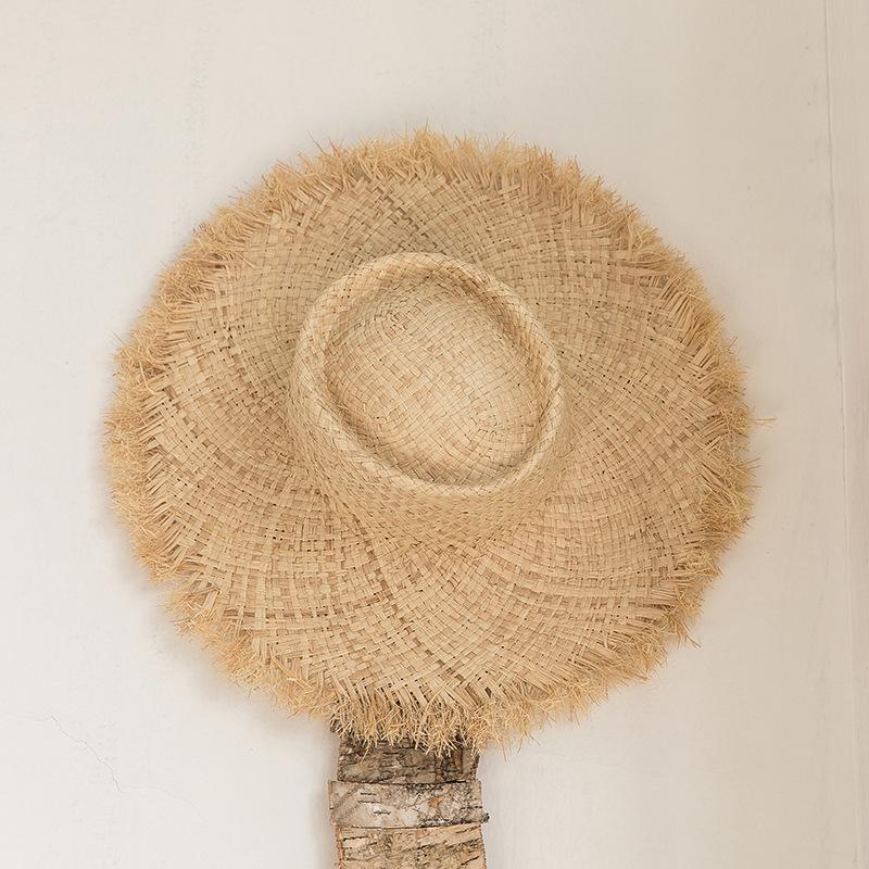 

Summer Natural Raffia Sun Hat For Women Wide Brim Fashion Floppy Shade Dome Straw Hat Girl Outdoor Vacation Beach Hat Panama 54-58cm