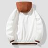 Men's Casual Hooded Jacket - Spring/Autumn 2025 Trendy Embroidered Baseball Style, Fake Two-Piece Design for Couples