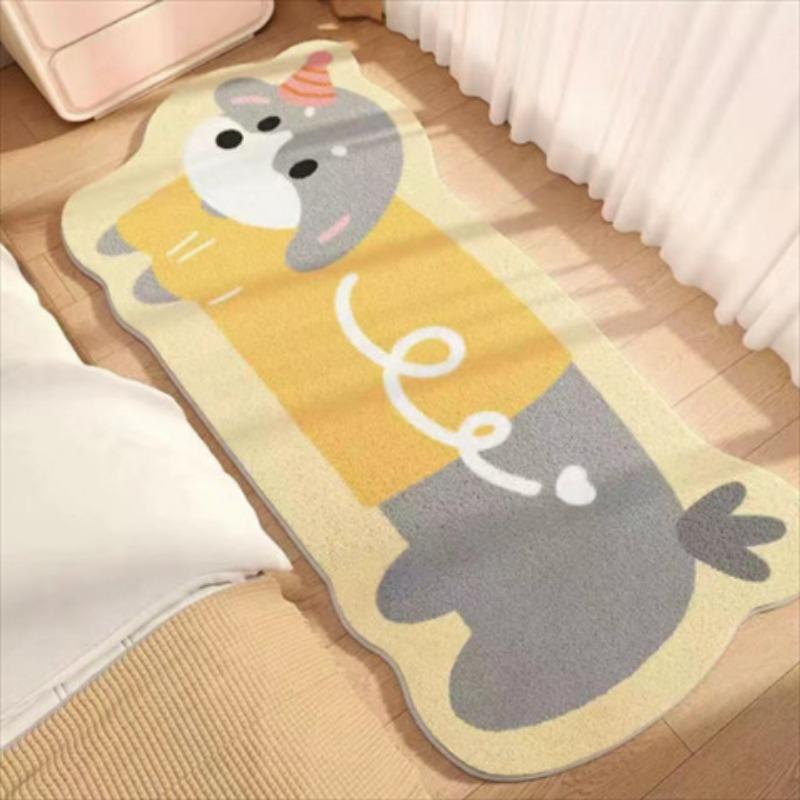 Cute Ins Style Cat Special Shaped Plush Bedroom Carpet Living Room Sofa Blanket Children's Blanket Room Non Slip Bedside Blanket