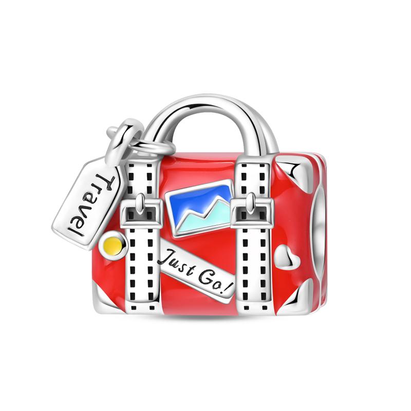 925 Silver Strawberry Ladybird Cars Lipstick Fashion Woman Red Charms Beads Fit Pandach 925 Original Bracelets DIY Jewelry Gift