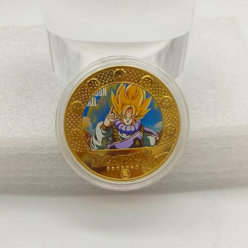 Dragon Ball Commemorative Medal, Colorful, Classic, Anime, Gold Coin, Creative Small Coin, Sun Wukong Coin, Children's Toy, Stocking Stuffers