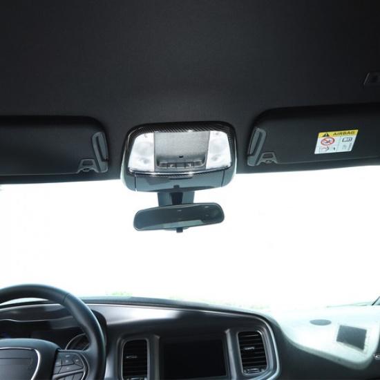 Carbon Fiber Front Reading Light Lamp Cover Trim for Dodge Charger/Durango