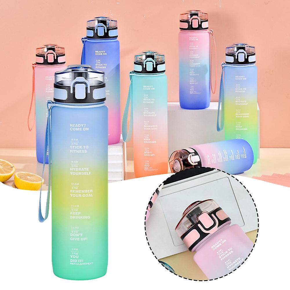 Gradual Color Space Cups Gradient Color Thick Water Bottle for Travel