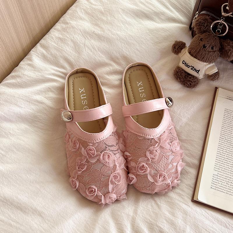 Flat-bottomed French Bag Head, Half Slippers, Outer Wear Women's Shoes, New Mesh Breathable and Comfortable Soft-soled Sandals In Summer 2025